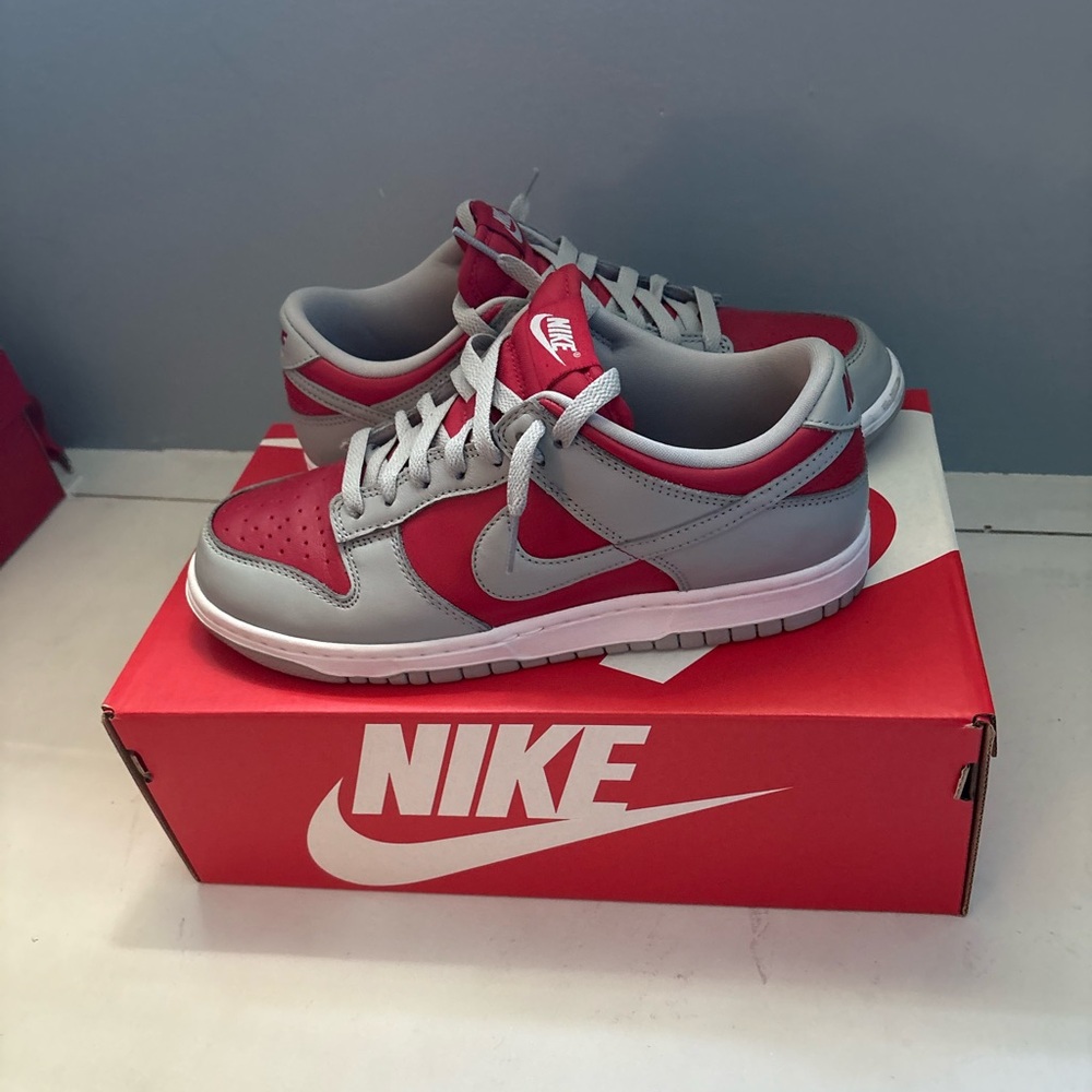 Nike Dunks Red and Gray